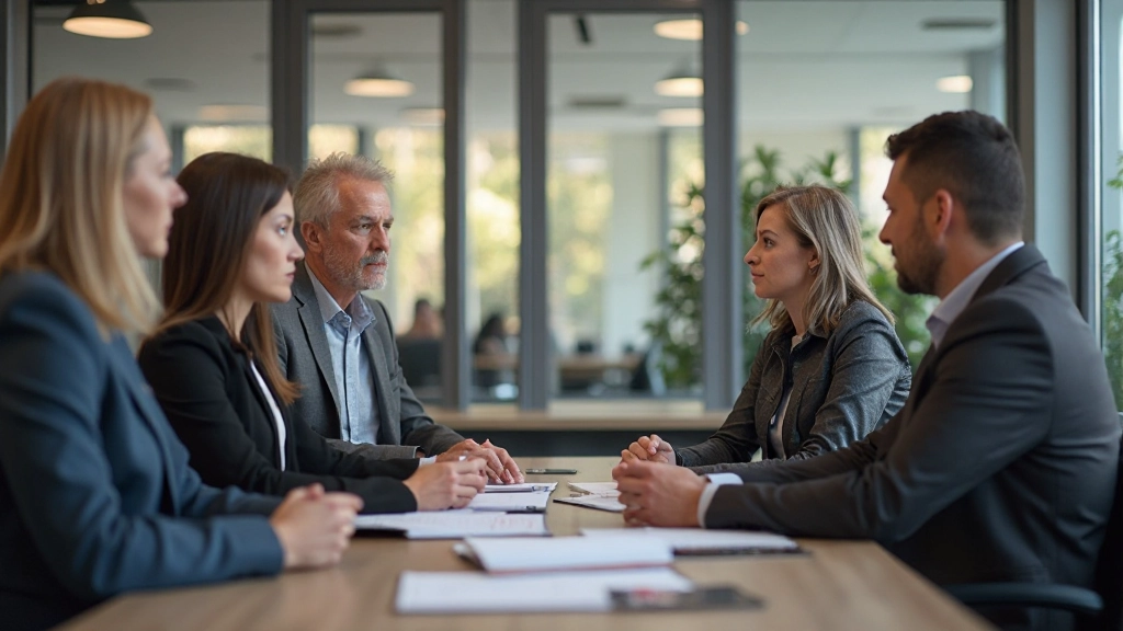 Professionele mediatie sessie in een modern kantoor