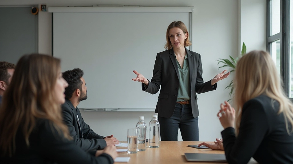 Trainer leidt workshop over conflictresolutie